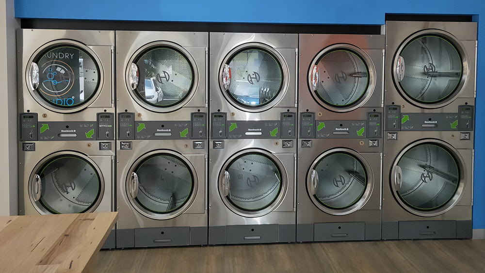 Huebsch stacked dryers laundry studio